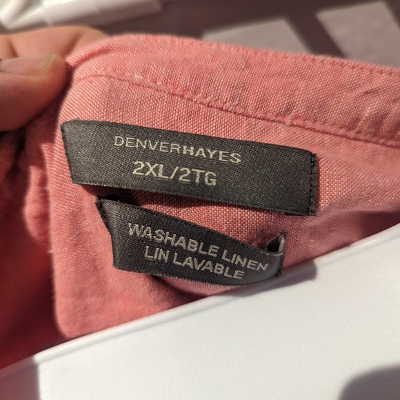 Denver Hayes Washable Pink Linen Blouse Top - Picture 3 of 3